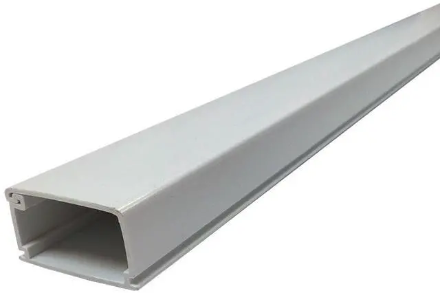 Main image of (LG1) Large Latching Surface Cable Raceway Wall Wire Concealer and Cord Manager - (5 x 58 Inch Sticks = 24FT) - White