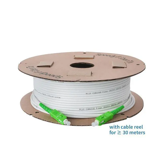 Alt view image 4 of 6 - 4-Pack 8 Meter SC/A to SC/A Armored Fiber Patch Cable, Premium SC/A Connector ( 0.15dB), Corning Singlemode G657A2 Fiber, 3.0mm White Simplex LSZH UV-Proof Indoor/Outdoor Cable Jacket