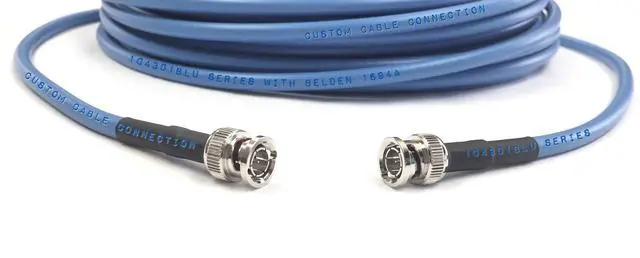 Alt view image 2 of 6 - 70 Foot Belden 1694A 6G HD-SDI RG6 BNC Cable (75 Ohm) Blue Jacket