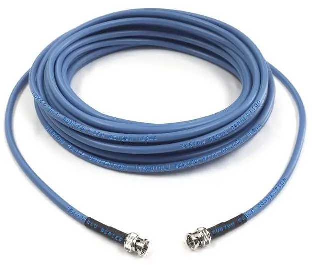 Alt view image 4 of 6 - 70 Foot Belden 1694A 6G HD-SDI RG6 BNC Cable (75 Ohm) Blue Jacket
