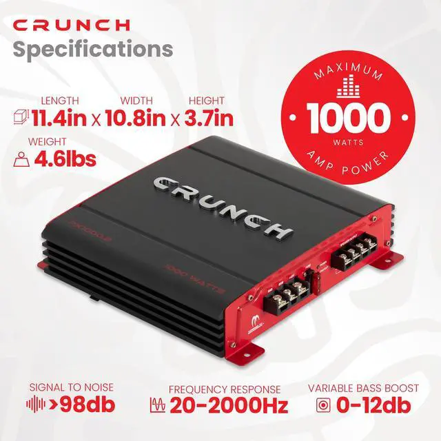 Alt view image 3 of 6 - 1000 Watt Amp 2 Channel Car Audio Stereo Dual A/B Subwoofer Amplifier, PX-1000.2
