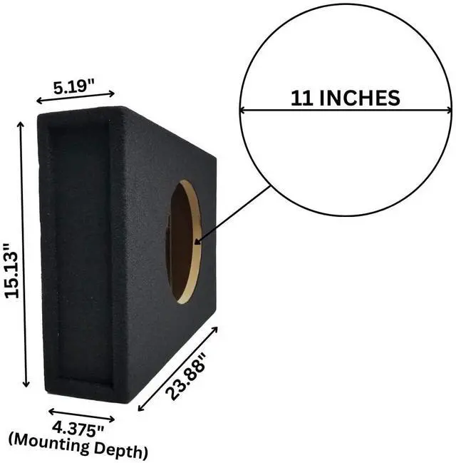 Alt view image 2 of 5 - BR Single 12" Shallow Subwoofer Box Low Sealed Slim Enclosure