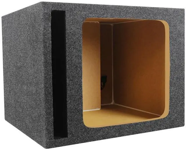 Main image of RSVK12 Single 12" MDF Vented Subwoofer Enclosure Box, Fits Kicker Solo-Baric L7/L5/L3, Hifonics & Other Square Woofers, 3/4" USA MDF, Gold Terminals, Precision Build for Car Audio