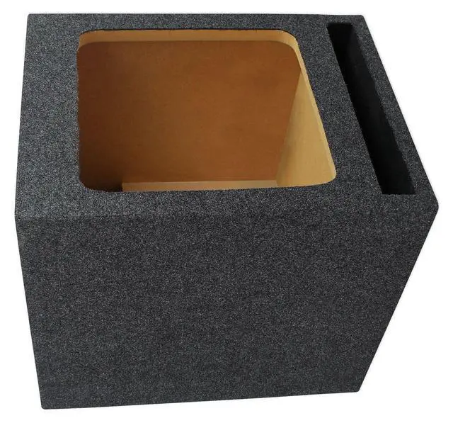 Alt view image 2 of 6 - RSVK12 Single 12" MDF Vented Subwoofer Enclosure Box, Fits Kicker Solo-Baric L7/L5/L3, Hifonics & Other Square Woofers, 3/4" USA MDF, Gold Terminals, Precision Build for Car Audio