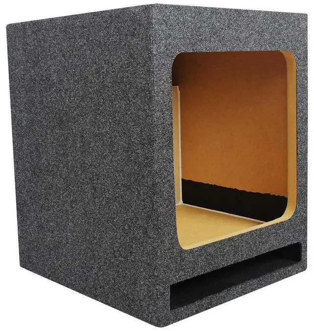 Alt view image 6 of 6 - RSVK12 Single 12" MDF Vented Subwoofer Enclosure Box, Fits Kicker Solo-Baric L7/L5/L3, Hifonics & Other Square Woofers, 3/4" USA MDF, Gold Terminals, Precision Build for Car Audio