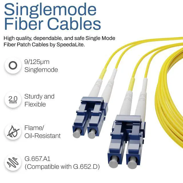 Alt view image 4 of 6 - 1 Meter - 12 Pack OS2 Singlemode Duplex Fiber Patch Cable, LC-LC Connector, A(Tx) to B(Rx), 100Gig OFNR Rated, Ideal for Long-Distance Network, FTTH, Data Center, Telecom