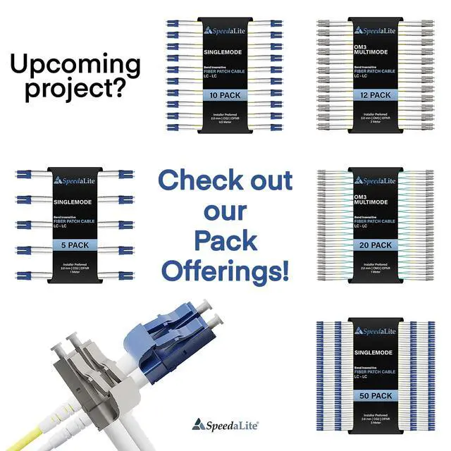Alt view image 6 of 6 - 1 Meter - 12 Pack OS2 Singlemode Duplex Fiber Patch Cable, LC-LC Connector, A(Tx) to B(Rx), 100Gig OFNR Rated, Ideal for Long-Distance Network, FTTH, Data Center, Telecom