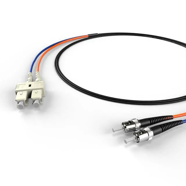 Alt view image 2 of 4 - 20M OM1 SC ST Fiber Optic Cable | Indoor/Outdoor Duplex 62.5/125 SC to ST Multimode Jumper 20 Meter (65.61ft) | Made in USA | Length: 0.5M-300M