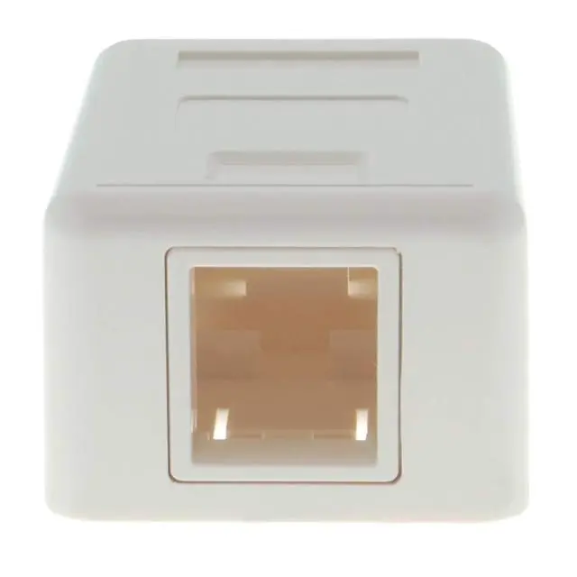 Alt view image 2 of 4 - Keystone Jack Surface Mount Box White, Biscuit for RJ45, RJ11, RJ12 Keystone Jacks, UL Listed, RoHs Compliant (50-Pack, 1-Port)