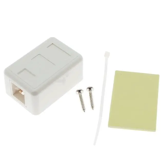Alt view image 4 of 4 - Keystone Jack Surface Mount Box White, Biscuit for RJ45, RJ11, RJ12 Keystone Jacks, UL Listed, RoHs Compliant (50-Pack, 1-Port)