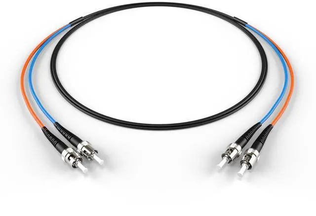 Main image of 12M OM1 ST ST Fiber Optic Cable | Indoor/Outdoor Duplex 62.5/125 ST to ST Multimode Jumper 12 Meter (39.37ft) | Made in USA | ofnr st-st mmf in/Outdoor | Length: 0.5M-300M