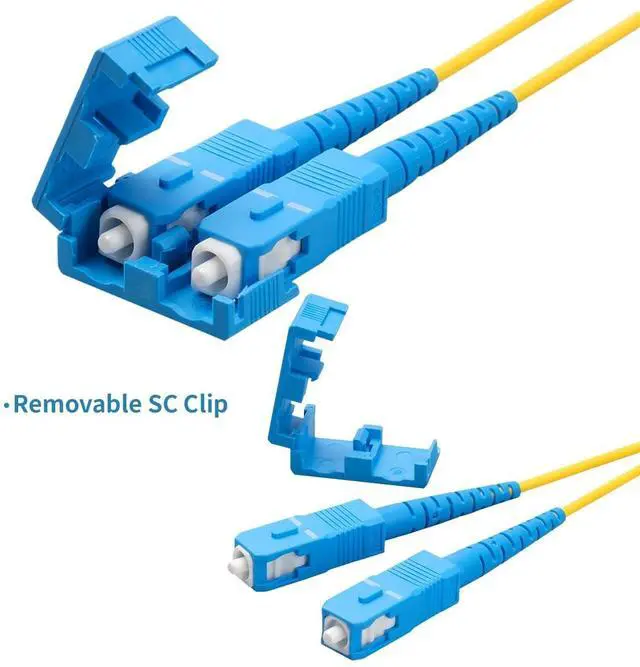 Alt view image 2 of 6 - 12-Pack 3.5 Meter LC/U to SC/U Fiber Patch Cable, Corning SMF-28 Singlemode 9/125um Ultra Optical Fiber, OS1/OS2 Compatible, Duplex Yellow Riser OFNR Cable Jacket