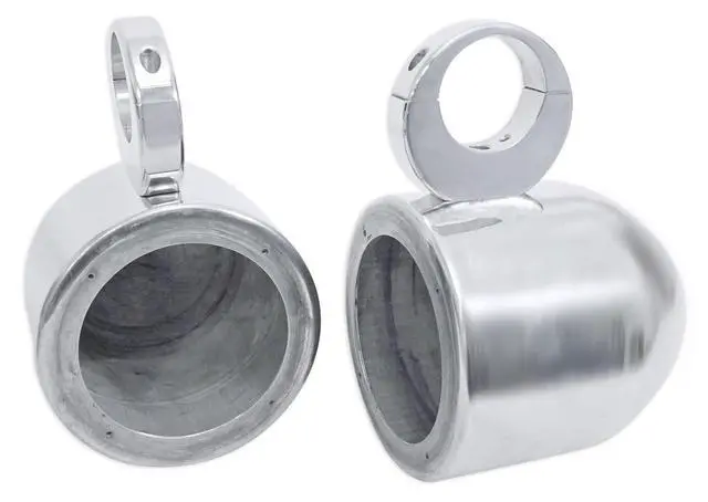 Alt view image 2 of 6 - Pair MAC525S 5.25" Marine Wakeboard Speaker Pods, Silver Polished Aluminum, Waterproof, Universal Fit, High-Efficiency Airspace, for Boats and Water Sports