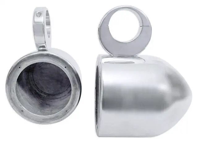 Alt view image 3 of 6 - Pair MAC525S 5.25" Marine Wakeboard Speaker Pods, Silver Polished Aluminum, Waterproof, Universal Fit, High-Efficiency Airspace, for Boats and Water Sports