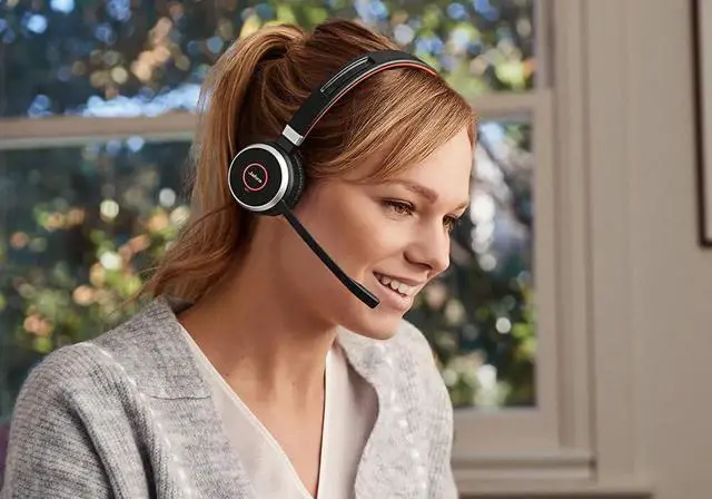 Alt view image 2 of 6 - Evolve 65 SE Link380a MS Stereo- Bluetooth Headset with Noise-Cancelling Microphone, Long-Lasting Battery and Dual Connectivity - Works with All Other Platforms - Black