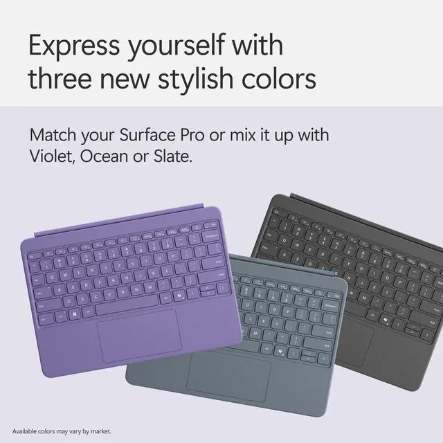 Alt view image 6 of 6 - Surface Pro Keyboard and Slim Pen 2 Bundle for Surface Pro 12" Device, Alcantara Material, Violet