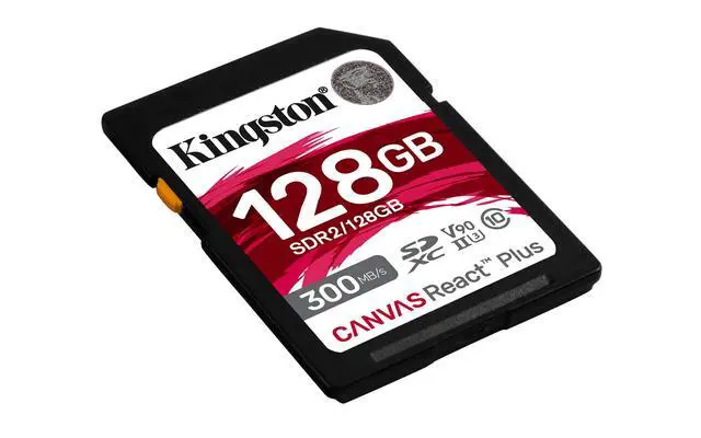 Alt view image 2 of 6 - Canvas React Plus 128GB SD Card | SDXC UHS-II | 300R/260W U3 V90 | Full HD/4K/8K | SDR2/128GB