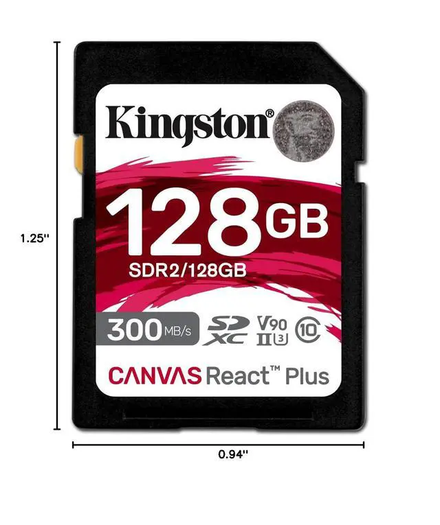 Alt view image 6 of 6 - Canvas React Plus 128GB SD Card | SDXC UHS-II | 300R/260W U3 V90 | Full HD/4K/8K | SDR2/128GB