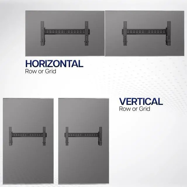 Alt view image 6 of 6 - Pop-Out Steel Video Wall Mounts, Fits 2 TV Screens 37 to 90 inches, Wide VESA Range and Screen Leveling, Holds up to 154 lbs per TV, 2 Mounts, Black, MOUNT-VW90-2
