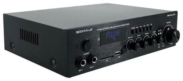 Alt view image 3 of 4 - BLUAMP 90 60W RMS Home Stereo Bluetooth Receiver Amplifier, HDMI ARC, Phono Input, USB/SD Playback, Mic Echo Control, for Home Audio and Karaoke