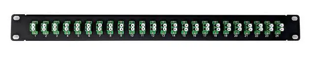 Alt view image 2 of 4 - 24 Port LC Fiber Patch Panel APC Singlemode (Green Couplers) (Loaded 1u) 19"