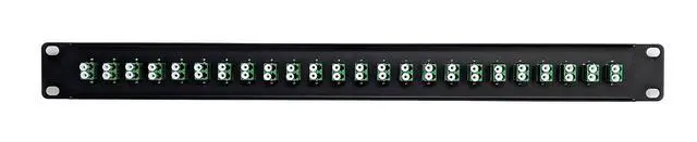 Alt view image 3 of 4 - 24 Port LC Fiber Patch Panel APC Singlemode (Green Couplers) (Loaded 1u) 19"