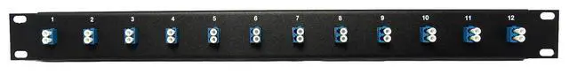 Alt view image 2 of 3 - 12 Port LC Fiber Optic Cable Patch Panel Singlemode (Loaded 1u) 19"