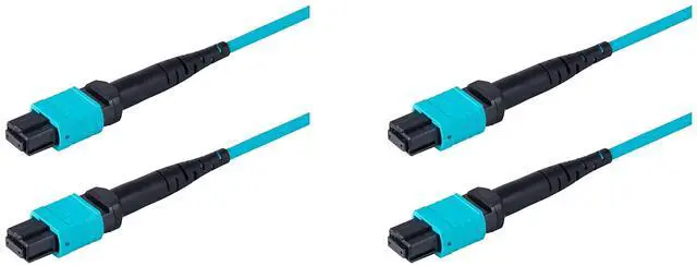 Main image of 2-Pack 0.5 Meter 12 Fiber Low Loss Non-Pinned MPO/MTP Trunk Cable, Type-B, OM3 Corning ClearCurve Fiber, Fire Retardant Plenum Cable Jacket | MTP Compatible