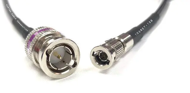Main image of 10 Foot Belden 4855R 12G Rated Standard BNC Male to High Density Micro BNC Male 3G/6G/12G HD-SDI Mini RG59 Video Adapter Cable