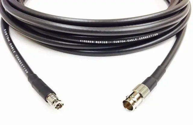 Alt view image 3 of 6 - 50 Foot Standard BNC Female to HD Micro BNC 6G HD-SDI Mini RG59 75Ohm Adapter Cable Black