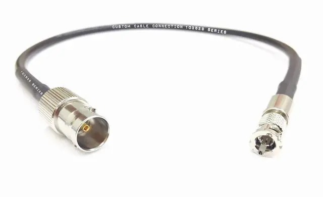 Alt view image 4 of 6 - 50 Foot Standard BNC Female to HD Micro BNC 6G HD-SDI Mini RG59 75Ohm Adapter Cable Black