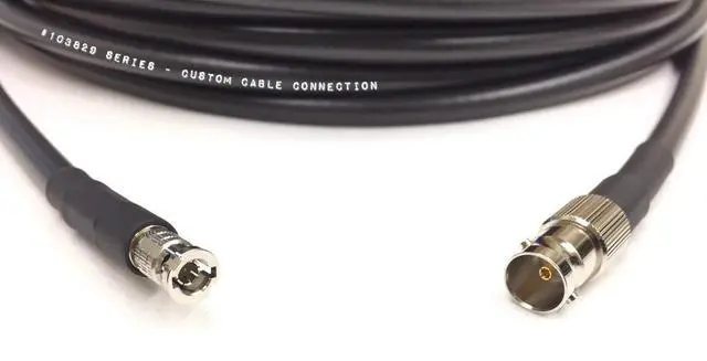 Alt view image 5 of 6 - 50 Foot Standard BNC Female to HD Micro BNC 6G HD-SDI Mini RG59 75Ohm Adapter Cable Black