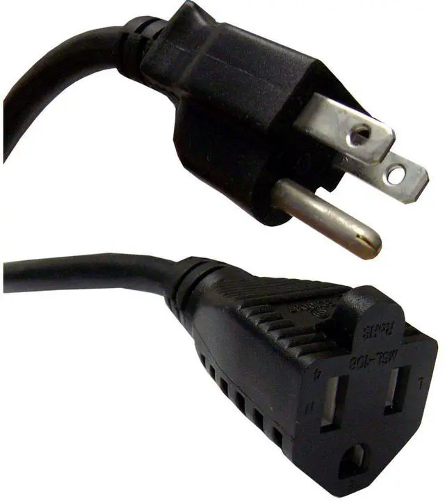Alt view image 4 of 4 - 5 PCS, 16AWG Power Extension Cord Cable, Black 15 Feet, CNE592404