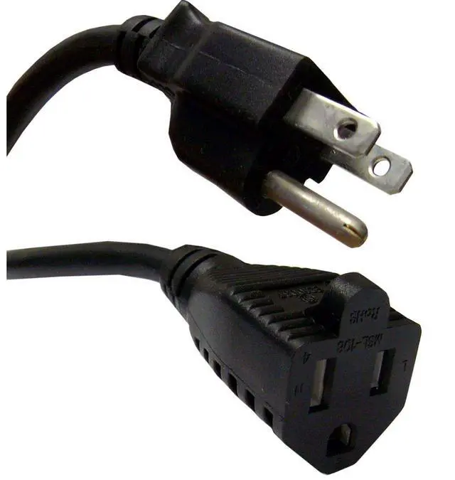 Alt view image 4 of 4 - 4 PCS, 16AWG Power Extension Cord Cable, Black 25 Feet, CNE592459