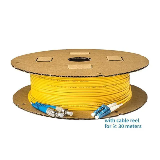 Alt view image 4 of 6 - 12-Pack 1.5 Meter LC to LC Fiber Patch Cable, Corning SMF-28 Singlemode 9/125um Ultra Optical Fiber, OS1/OS2 Compatible, Duplex, Yellow LSZH Cable Jacket