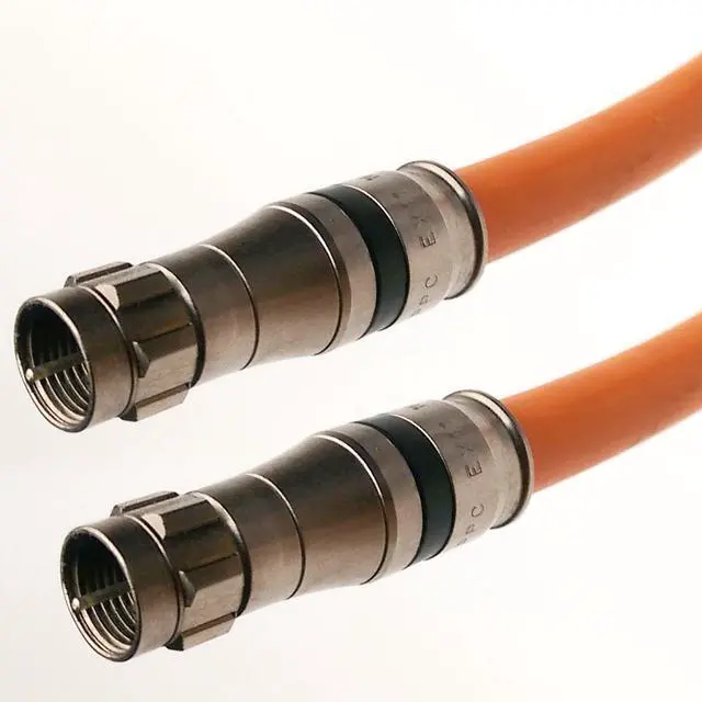 Main image of INTL 3GHz Direct Burial Underground RG11 Coax Cable, 3X Shields Gel Filled Braids Protects Core from Moisture and Condensation, Satellite Approved, Assembled in USA (100 feet, Orange)