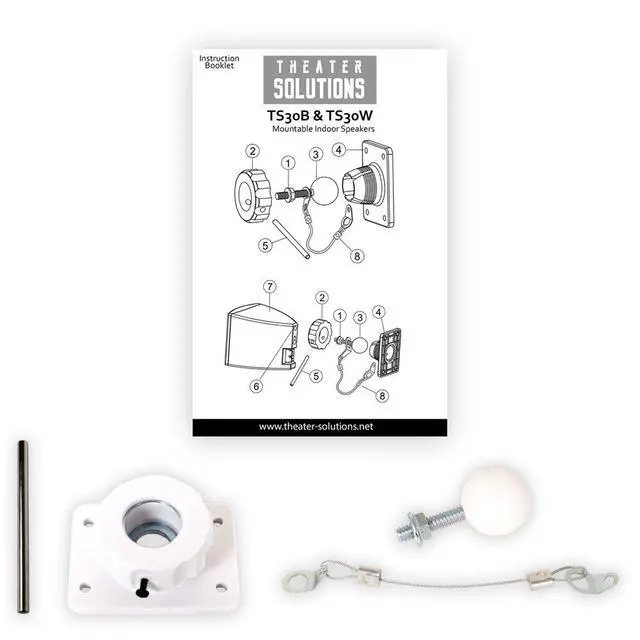 Alt view image 5 of 5 - TS30W Mountable Indoor Speakers White Bookshelf 2 Pair Pack