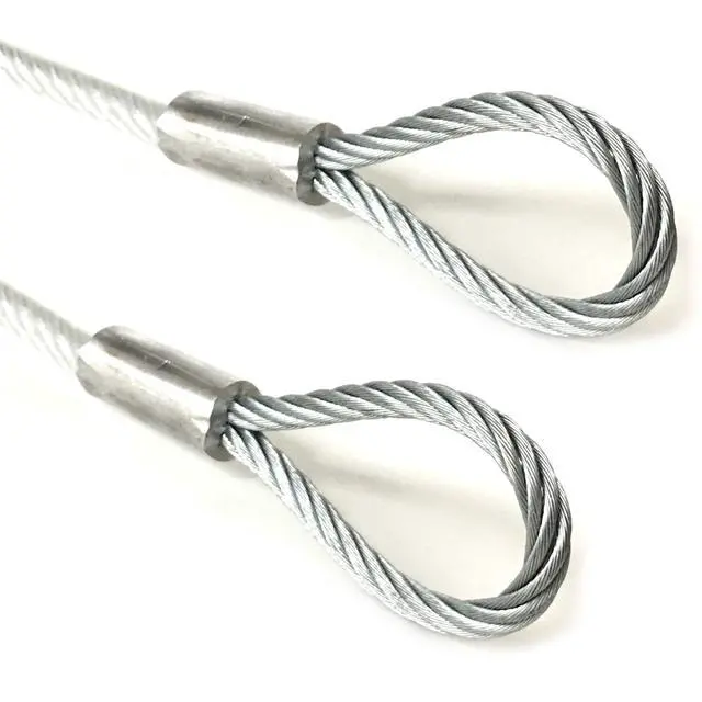 Alt view image 2 of 2 - AT, Clear Vinyl Coated 4.76mm (3/16 inch) Braided Steel Security Cable Double Looped Ended (97 inches, Clear)