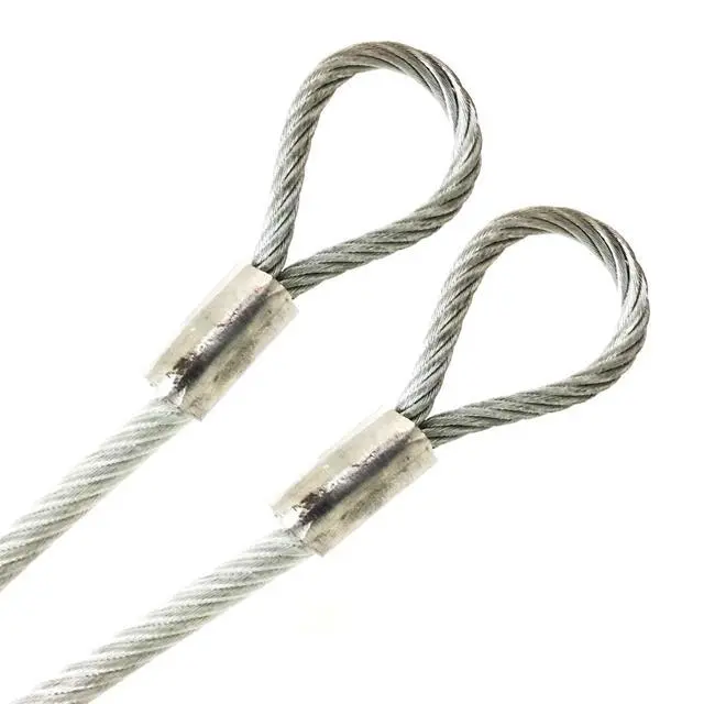 Main image of AT, Clear Vinyl Coated 4.76mm (3/16 inch) Braided Steel Security Cable Double Looped Ended (110 inches, Clear)
