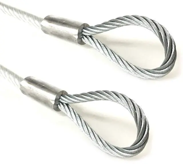 Main image of AT, Clear Vinyl Coated 4.76mm (3/16 inch) Braided Steel Security Cable Double Looped Ended (112 inches, Clear)