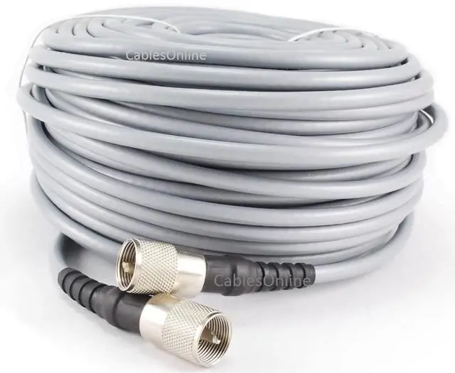 Main image of CablesOnline 120ft RG-8/U Mini Coax UHF PL-259 Male/Male Grey Antenna Cable (R-U8120)