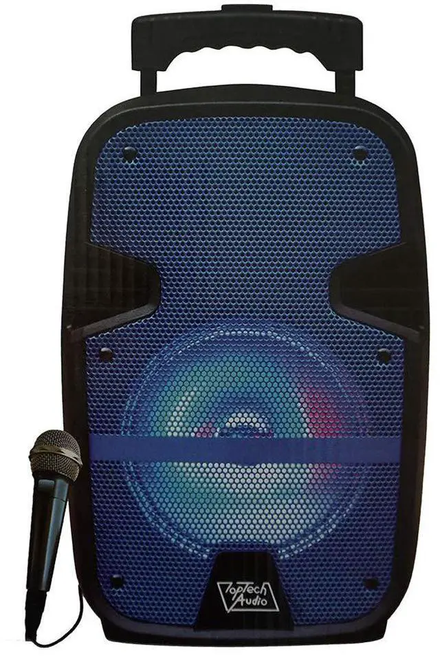 Main image of Top Tech Audio Spike 8 Bluetooth Portable Speaker, Loud Volume, Crystal Clear Stereo Sound, Rich Bass, 50 Foot Wireless Range, Microphone Included, Bluetooth Speakers MICE Included (Blue)
