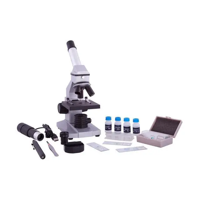 Alt view image 5 of 6 - Intermediate Compound Microscope for Kids 40X - 1024X Magnification, LED Illumination & Wide Range of Accessories Included USB Eyepiece Directly Connects to Computer