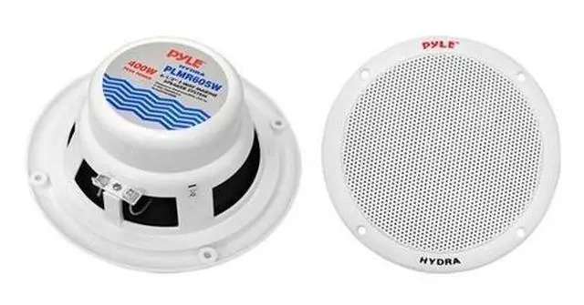 Alt view image 2 of 6 - 4 X New PLMR605W 400W 6.5" Dual Cone 2-Way Full Range White Marine Boat Yacht Speakers System - Mesh speaker Grills - 2 Pairs