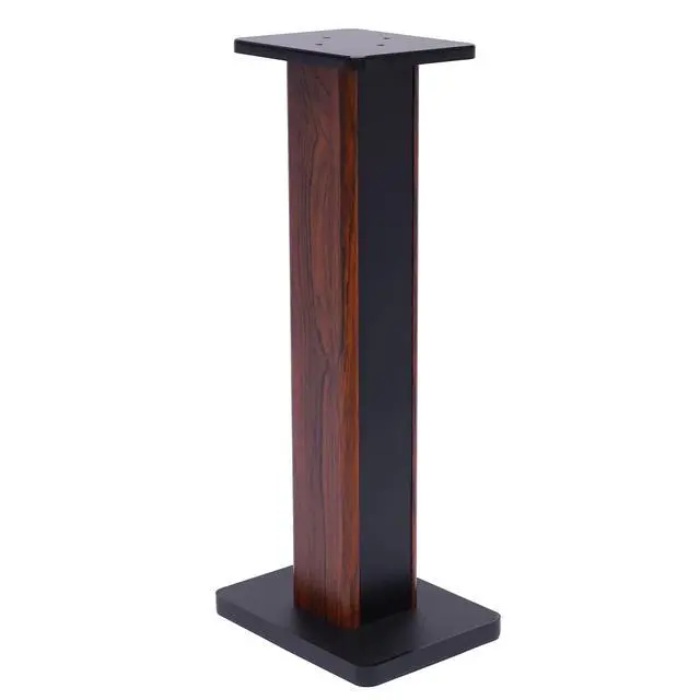 Alt view image 5 of 6 - 28 Inch Speaker Stands Pair, Wood Grain Floor Speaker Stands, Universal Bookshelf Speakers for Home Theater (Yellow Sandalwood)