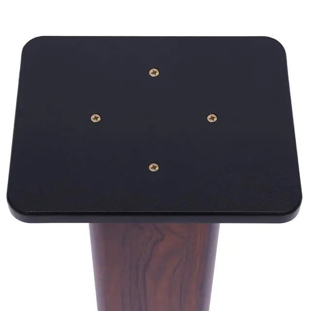 Alt view image 6 of 6 - 28 Inch Speaker Stands Pair, Wood Grain Floor Speaker Stands, Universal Bookshelf Speakers for Home Theater (Yellow Sandalwood)
