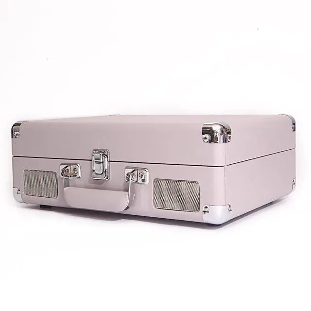 Alt view image 4 of 5 - Curiosity Suitcase Bluetooth Turntable Vintage 3-Speed Record Player with Built-in Speakers Upgraded Turntable Audio Sound (Cement Gray)