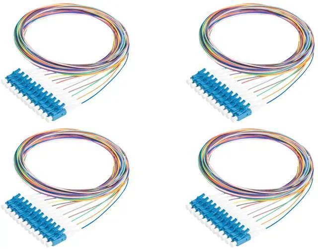 Main image of 12 Fiber 900um Fiber Optic Pigtail, Corning SMF-28 Singlemode 9/125um Ultra Optical Fiber, OS1/OS2 Compatible (2 Meter / 6.56 Feet,LC/U 4 Pack)
