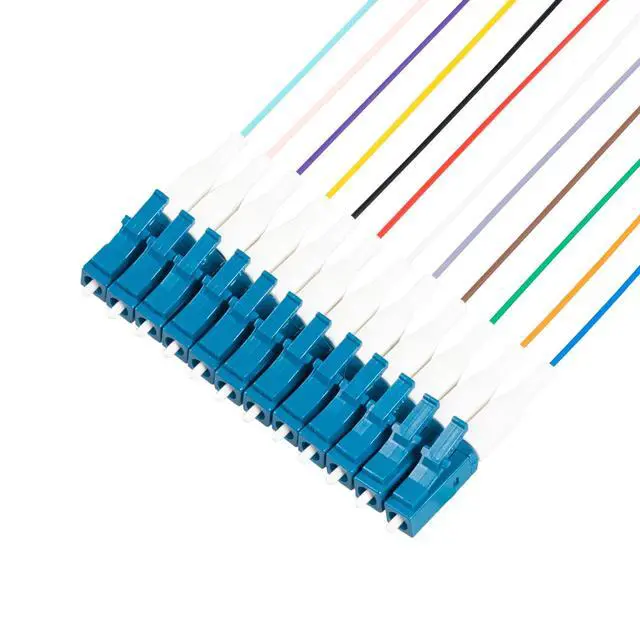 Alt view image 3 of 3 - 12 Fiber 900um Fiber Optic Pigtail, Corning SMF-28 Singlemode 9/125um Ultra Optical Fiber, OS1/OS2 Compatible (2 Meter / 6.56 Feet,LC/U 4 Pack)
