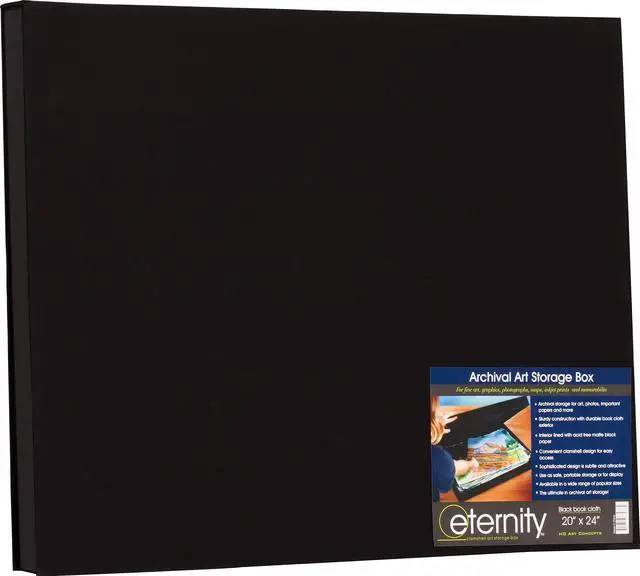 Main image of Eternity Archival Clamshell Photo Storage Box, Black - 20"x24" - For Storing Artwork, Photos & Documents, Deluxe Acid-Free, Sturdy & Lined With Archive-Quality Paper